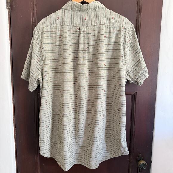 UNITED BY BLUE | Cotton Hemp Button Down Shirt with Fishing Lure Pattern | XL - Picture 2 of 8